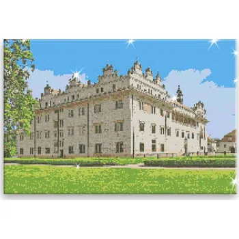 Diamantové malování Diamantové malování - Zámek Litomyšl - 60x40 cm, bez dřevěného rámu - CZ výroba