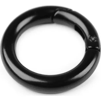 Karabina kulatá na kabelky / kroužek na klíče Ø25 mm, barva 6 černý lak