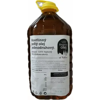 Řepkový olej pro koně lisovaný za studena 5 l (Kvalitní olej pro koně Od Kolína)