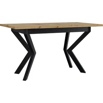 Jídelní stůl Jídelní stůl Elarno 80 x 140/180 IV, Barva dřeva: dub artisan - L, Barvy nožiček: černý kov MIRJAN 5903211275876