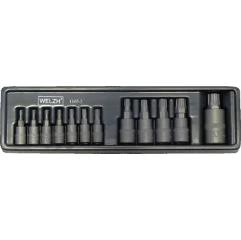 Gola hlavice Hlavice zástrčné, Torx Plus T8-T60, S2, sada 12 dílů, Welzh (Welzh Werkzeug)