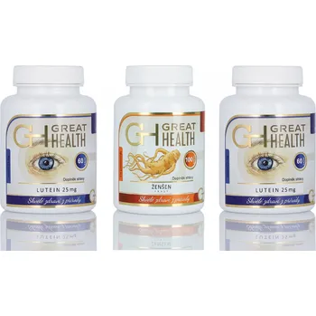 Přírodní produkt 2ks Lutein (25mg), 1ks Ženšen pravý (5% ginsenosidů) Great Health