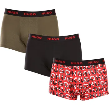 Boxerky 3PACK pánské boxerky HUGO vícebarevné (50480170 306) L Možnost vrácení zboží ZDARMA do 120 dnů!
