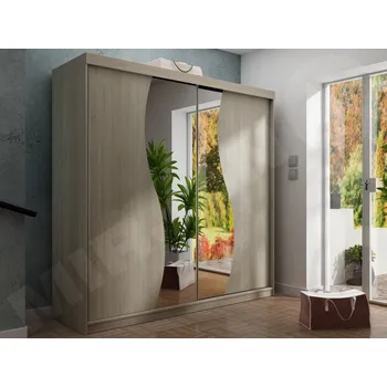 Šatní skříň Šatní skříň se zrcadlem Sahara 8/200, Osvětlení: bez osvětlení, Barva: dub sonoma MIRJAN 5903211098109