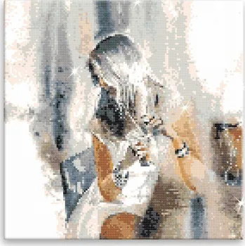 Diamantové malování Diamantové malování - S kávou - 40x40 cm, bez dřevěného rámu - CZ výroba