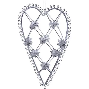 Srdce rolnička šedé, 22,5 cm|Ego Dekor