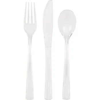 Příbor Plastové příbory průhledné 18ks