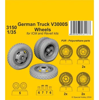 Plastikový model 1/35 German Truck V3000S Wheels (ICM/REV)