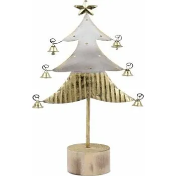Bytová dekorace Dekorace stromeček na podstavci, šedá/zlatá, 14,5x36x6cm, ks|Ego Dekor