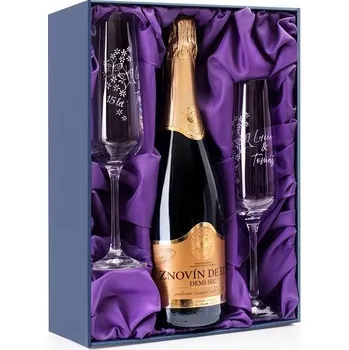 Sklenice DELUX DEMI SEC sektová sada k výročí Motýlci (1+2)