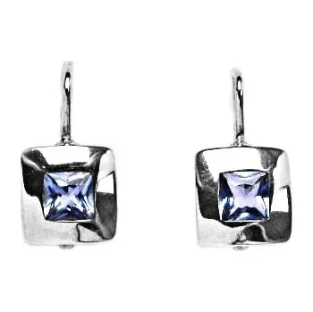 Náušnice Stříbrné náušnice akvamarin - NK1117 (Stříbrné náušnice na patent s akvamariny)