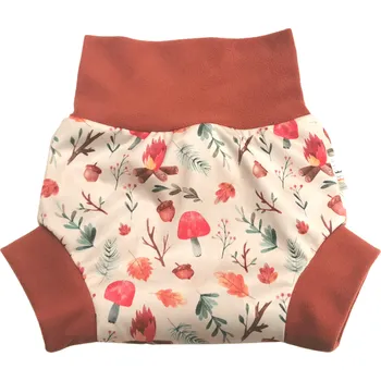 Plenkové kalhoty Breberky Natahovací svrchní kalhotky PUL - Podzimní táborák VELIKOST: S (4-7kg)