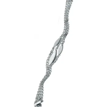 Řetízek Victoria Bijou Náramek VICTORIA 3 řetízky s lístečky barva stříbrná