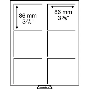 Obal pro sběratelský předmět Leuchtturm Box na 9 investičních slitků Velikost otvoru: 86 x 86 mm (6 polí)