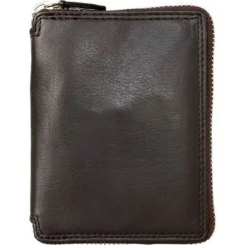 Peněženka Kožená peněženka hnědá celá dokola na kovový zip s ochranou dat (RFID)