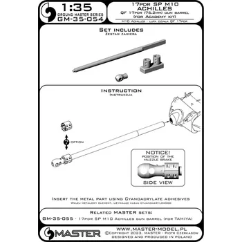 Plastikový model Master 1/35 17pdr SP M10 'Achilles' 76,2mm gun bar.(ACAD)