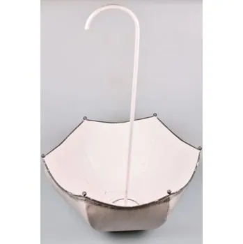 Zahrada Plechový květináč deštník růžový 54,5x36,5x18 cm