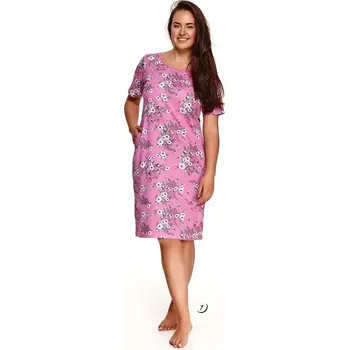Dámská noční košile Dámská noční košile 2507-Nessa, krátký rukáv, růžová, vel. XXL