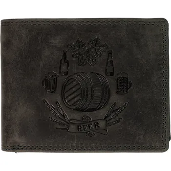Peněženka HL Luxusní kožená peněženka BEER - černá