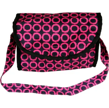 Kočárek pro panenku BonCare Taška na kočárek pro panenky černá s kruhy