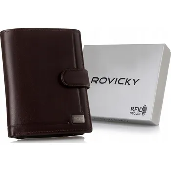 Peněženka Velká, kožená pánská peněženka na patentku - Rovicky Barva: Hnědá