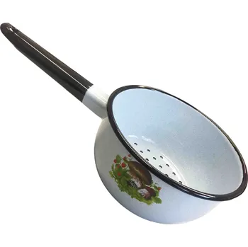 Cedník a síto Smaltovaný cedník modrý 1,5L Houby