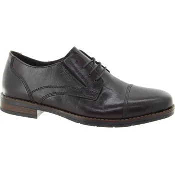 Pánská obuv RIEKER Pánské tmavě hnědé kožené polobotky 10307-25-247 Velikost 42