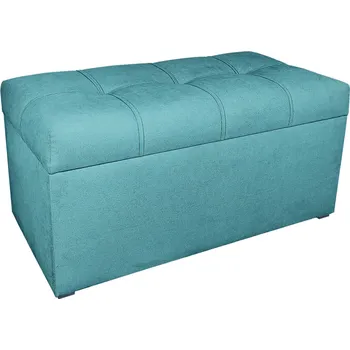 Taburet Taburet Kostka 80 × 40 s úložným prostorem – tyrkysový Soro 86