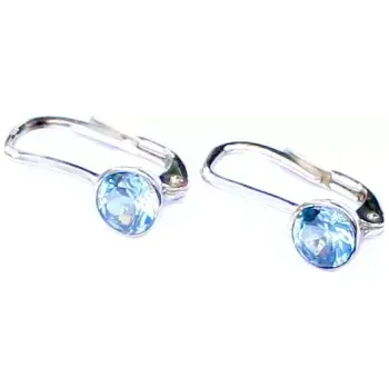 Náušnice Stříbrné náušnice akvamarin zirkon - NK1052 (Stříbrné náušnice se zirkony)
