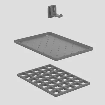 Nicoll Rošt s háčky černý, odkládací souprava