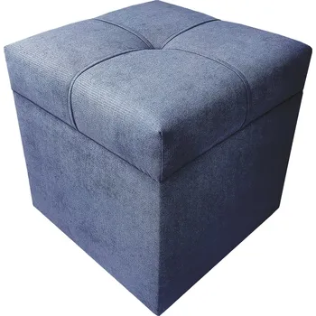 Taburet Taburet Kostka 40 × 40 s úložným prostorem - tmavě modrý Soro 76
