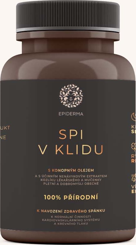 EPIDERMA Spi v klidu, s konopným olejem, 30 kapslí PRO KVALITNÍ SPÁNEK