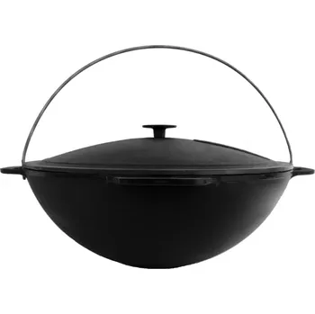 Kempingové nádobí Litinový kotlík s poklíčkou Brizoll 4L WOK Asia