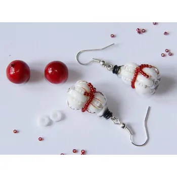 Korálek Náušnice sněhulák - stavebnice