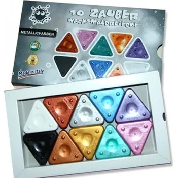 Kresba morocolor m073tri10m Trojboké voskovky 8 metalických barev + bílá a černá