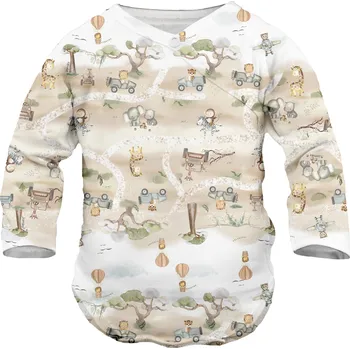 Kojenecké bambusové body Jamiks Kelly květy, Nadir barva: béžová, Rozměr: 50