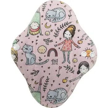 Breberky BIO Slipová vložka (Bavlněné froté s PUL) - Kočičí přátelé (biobavlněný úplet s GOTS)