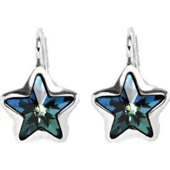 Náušnice Stříbrné náušnice hvězda Swarovski krystal bermuda blue - NK1325 (Stříbrné náušnice hvězda Swarovski 10 x 10 mm)
