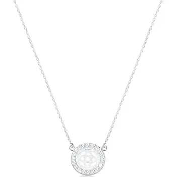 Náhrdelník Stříbrný náhrdelník 925 - čtyřcípý keltský uzel v zirkonovém kruhu, jemný řetízek