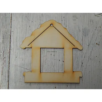 Stavební deska Výřez z překližky, S62/OP10268, PTAČÍ KRMÍTKO, 9x9cm, 1ks