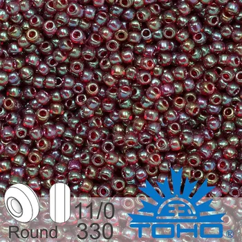 Korálek Korálky TOHO tvar ROUND (kulaté). Velikost 11/0. Barva č.330-Gold-Lustered Rust. Balení 8g