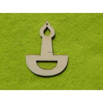 Překližka Výřez z překližky, V34, SVÍČKA VE SKOŘÁPCE, 3,5x4,5cm, 1ks