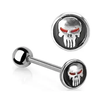 Piercing Piercing do jazyka - hrozivá lebka