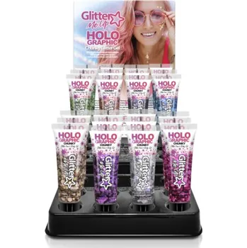 Speciální výtvarná barva PaintGlow - Třpytky gelové, 12ml Holographic stříbrné