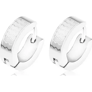 Náušnice Ocelové náušnice, malé lesklé vlnky na matném pozadí