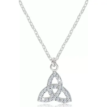 Náhrdelník Stříbrný 925 náhrdelník - čirý zirkonový symbol Triquetra