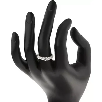 Prsten Zásnubní prsten, stříbro 925, rozdělená zirkonová ramena, tři čiré zirkony - Velikost: 56