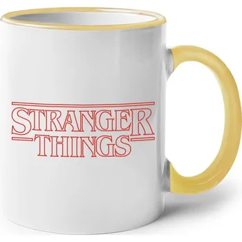 Keramický hrnek Stranger Things, Barva Žlutá, Velikost 330 ml, Canvas Keramický hrnek s barevným uchem Bezvatriko.cz 0607 - 1xS