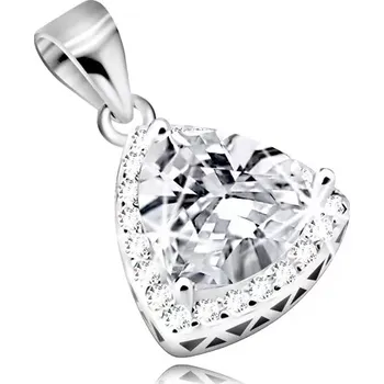 Přívěsek Přívěsek ze stříbra - zirkonový trojúhelník se zaoblenými stranami, blýskavý lem