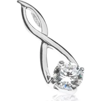 Přívěsek Přívěsek ze stříbra 925 - slza se smyčkou a čirým zirkonem